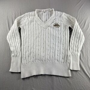 Marquette University Lady Vesi Cable Knit Sweater Womens M Beige Sweatshirt Top